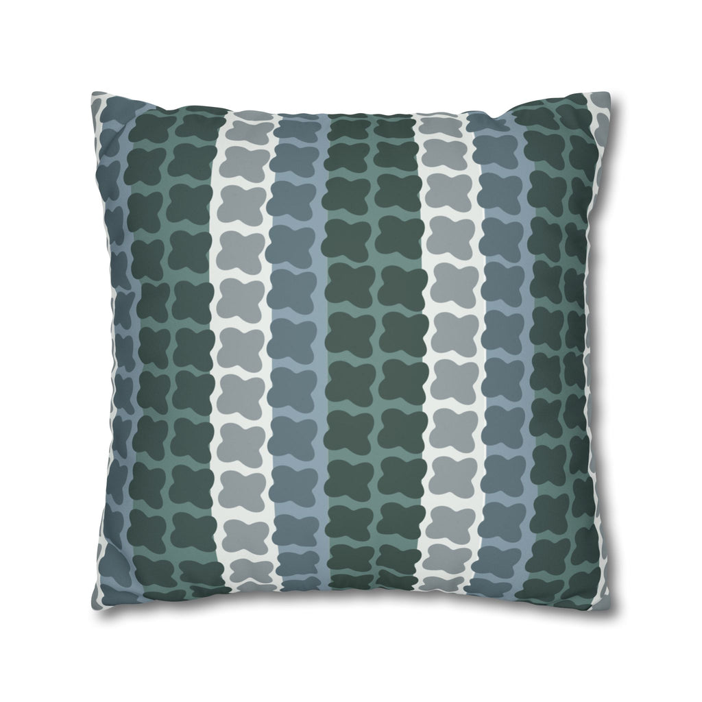 Mid Century Modern Geometric Pillow Cover | 1960s Inspired Retro Green Pattern | Faux Suede MCM Throw Pillow Cover