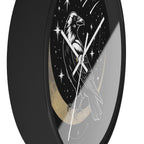 Raven Crescent Moon Wall Clock | Gothic Celestial Decor