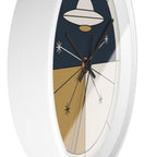 Geometric UFO Wall Clock | Navy Cream Space Age Decor