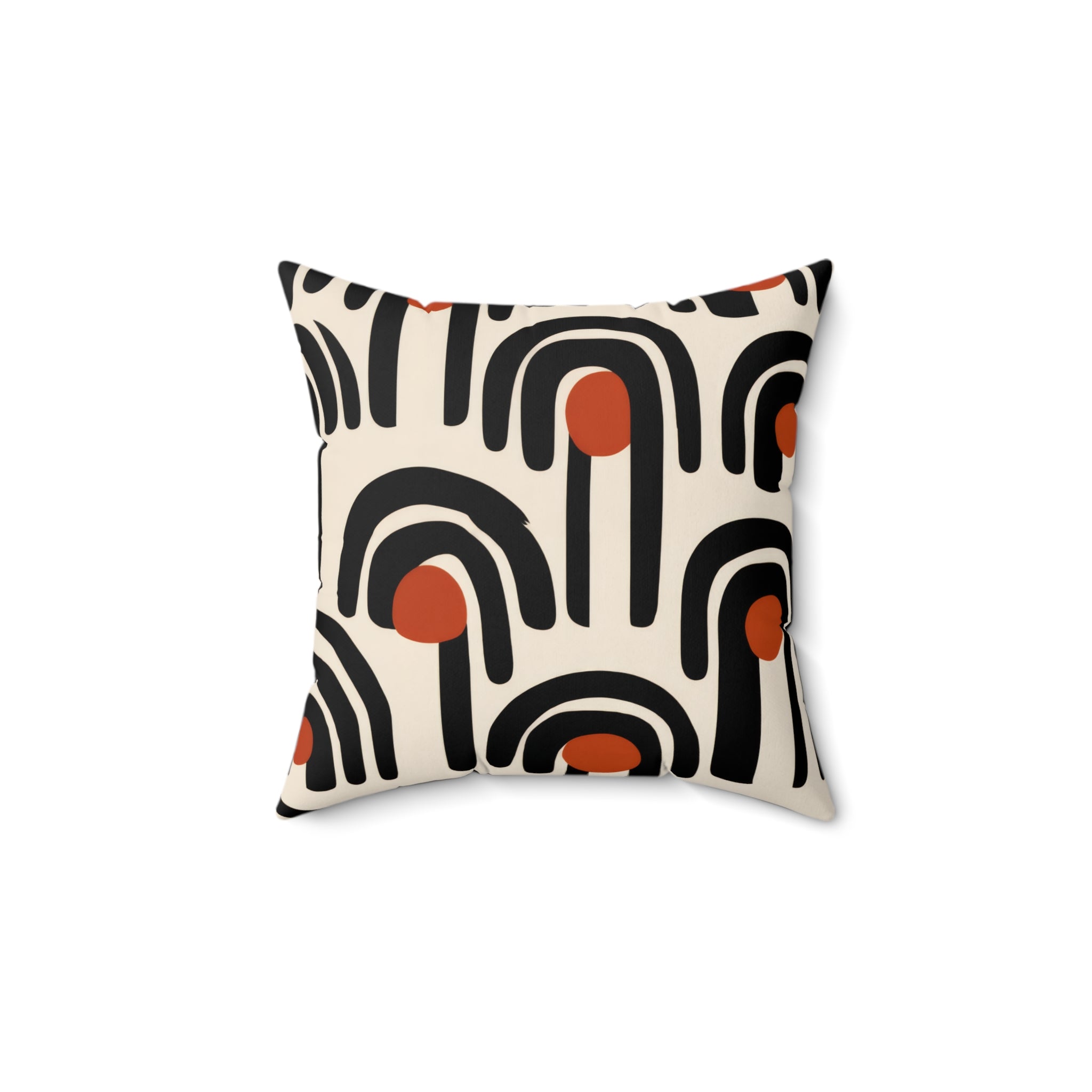 Modern Abstract Arch Pillow | Graphic Mid Century Throw Pillow | Black Terracotta Accent Cushion