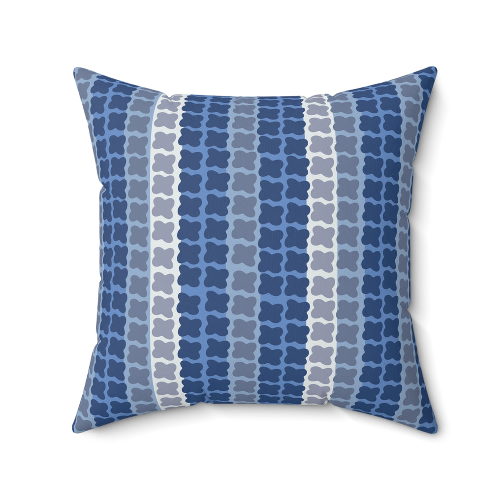 Mid Century Modern Geometric Pillow | 1960s Inspired Retro Blue Pattern | MCM Throw Pillow with insert