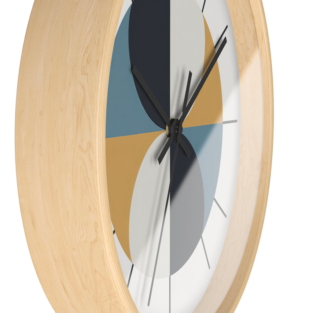 Mid Century Modern Clock | Atomic Retro Minimalist Geometric Hourglass Wall Clock