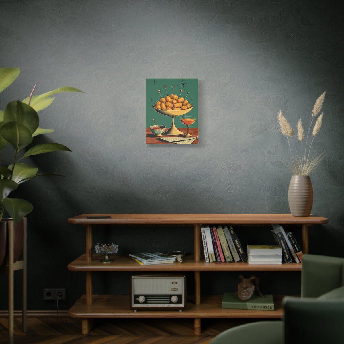 Tater Tot Cocktail Hour Canvas | Funny Mid-Century Kitchen Art