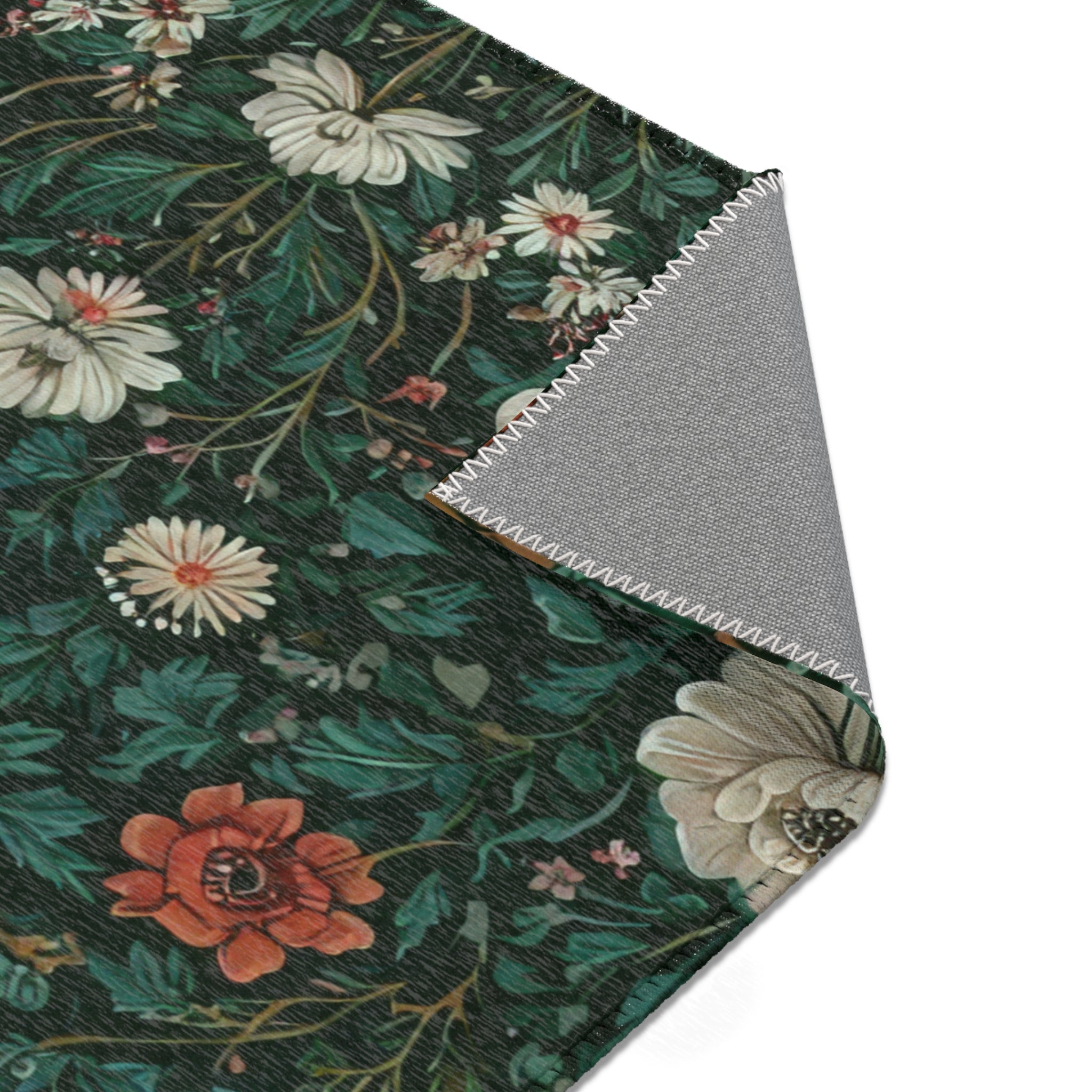 William Morris Botanical Area Rug | Vintage Floral Forest Green