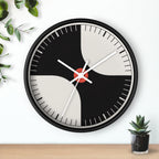 Black cream and red atomic pinwheel mid-century modern wall clock alternate product view 10