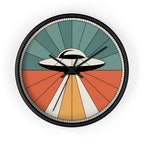 UFO Sunburst Wall Clock | Teal Orange Atomic Decor