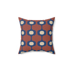 Terracotta Navy Geometric Throw Pillow | Mid Century