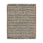 Updated Hand-Drawn Grid Texture Woven Blanket | Cream Background