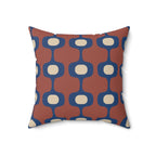 Terracotta Navy Geometric Throw Pillow | Mid Century