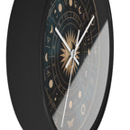 Eclipse Sun Occult Chart Wall Clock | Alchemical Glyphs, Antique Gold