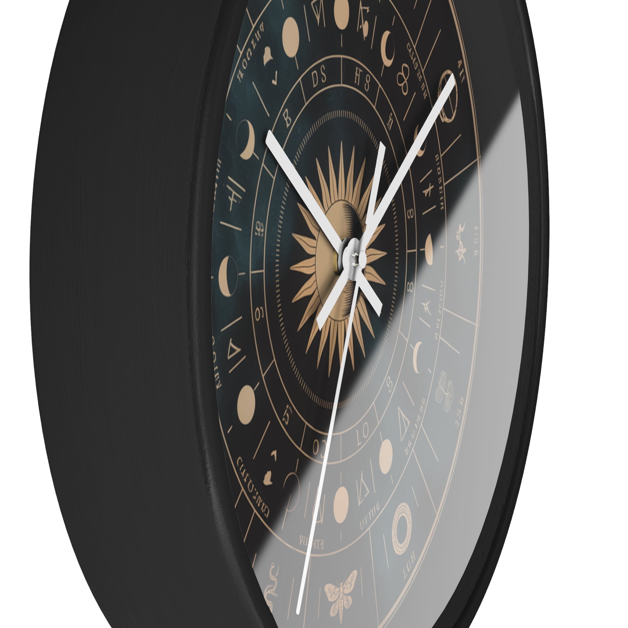 Eclipse Sun Occult Chart Wall Clock | Alchemical Glyphs, Antique Gold
