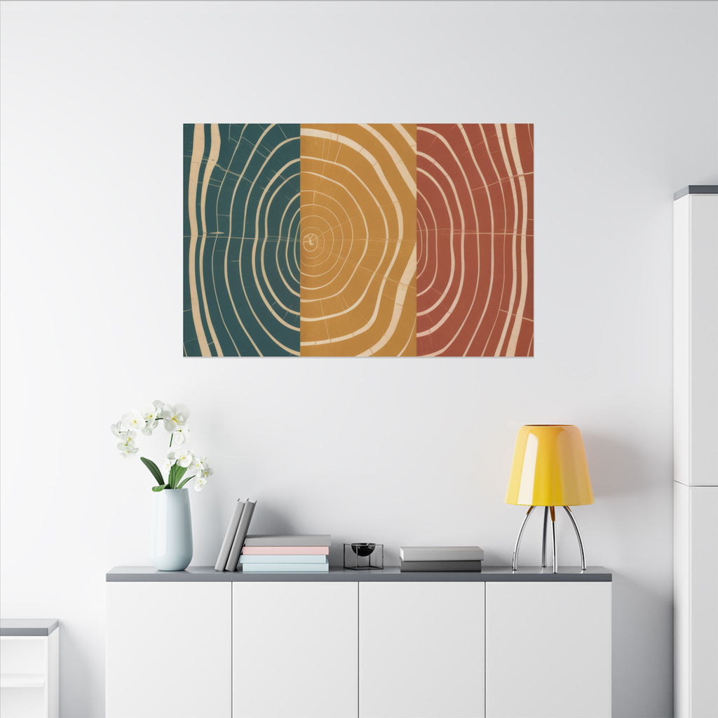 Abstract Wood Grain Trio Matte Canvas | Stretched Wall Art