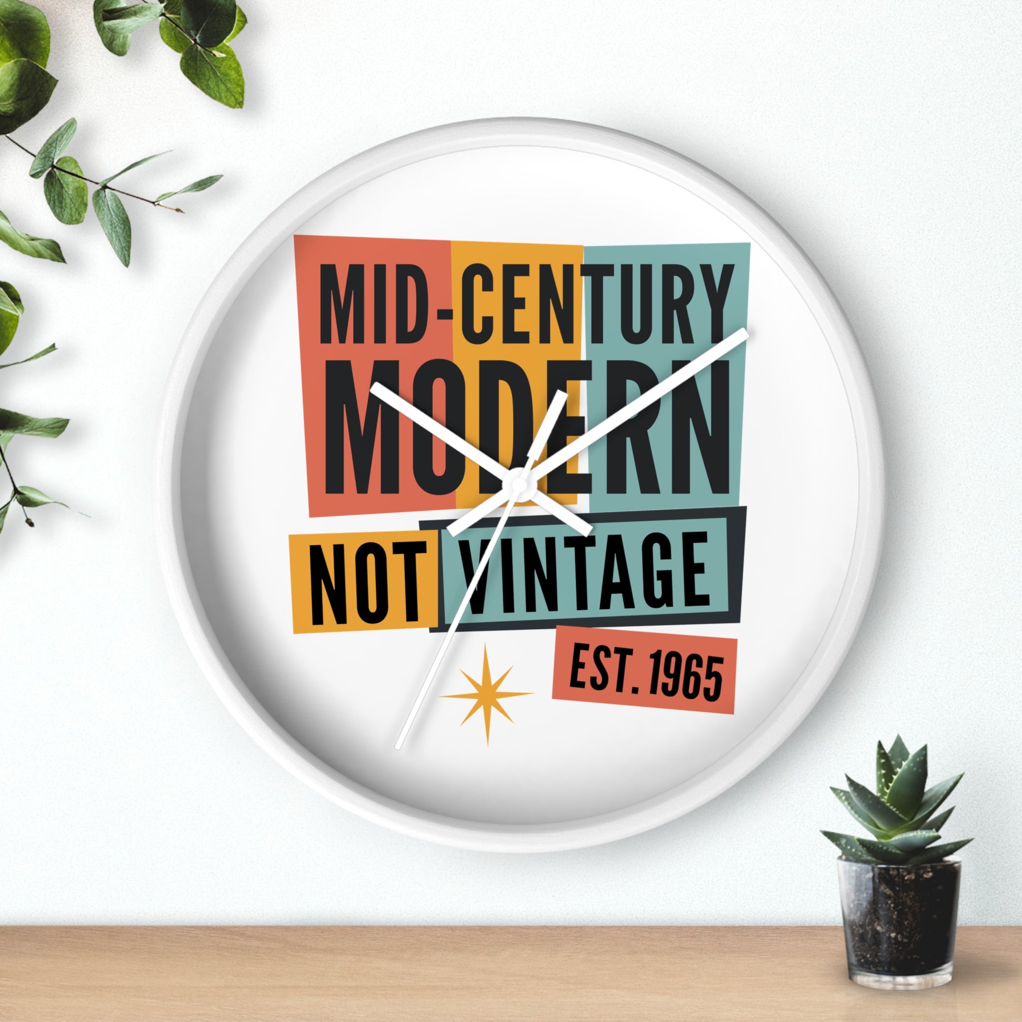 Mid-Century Modern Year Clock | Personalized EST. [YEAR] Wall Clock