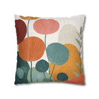 Mid-Century Watercolor Botanical Faux Suede Pillow Cover