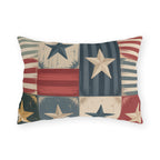 Patchwork Star Outdoor Pillow | Americana Patio Decor