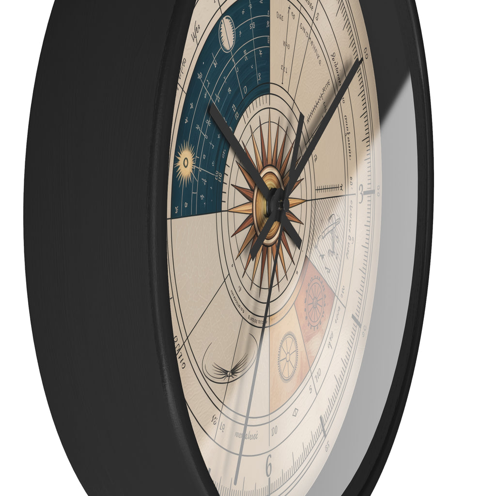 Leonardo da Vinci Chronometer Wall Clock | Renaissance Sketchbook Astronomy