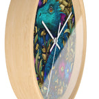 Stained-glass-style dragon night garden wall clock alternate product view 17