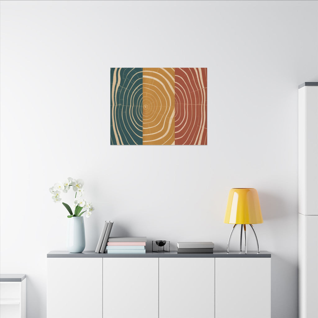 Abstract Wood Grain Trio Matte Canvas | Stretched Wall Art