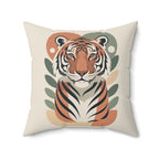 Mid Century Tiger Throw Pillow | Retro Jungle Decor