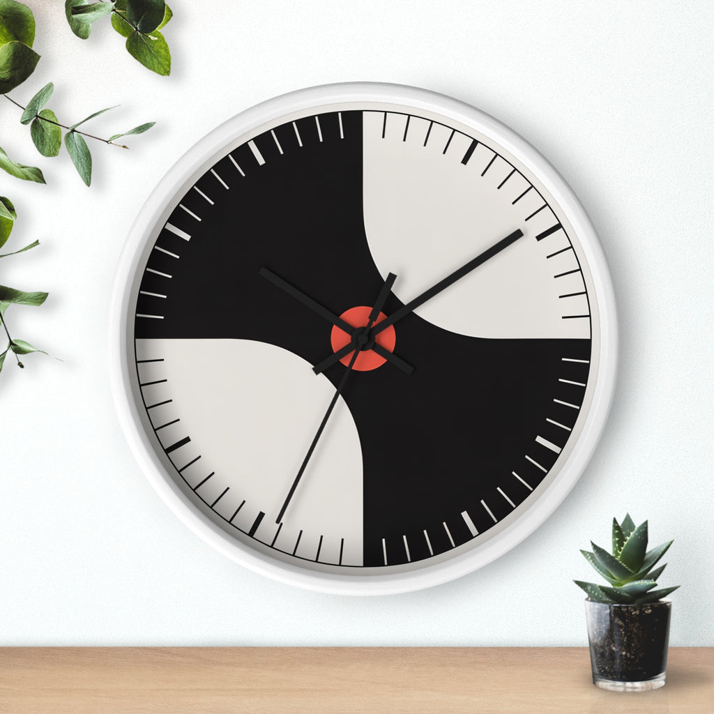 Atomic Mid-Century Modern Pinwheel Wall Clock | Retro Geometric Decor