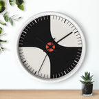 Black cream and red atomic pinwheel mid-century modern wall clock alternate product view 12
