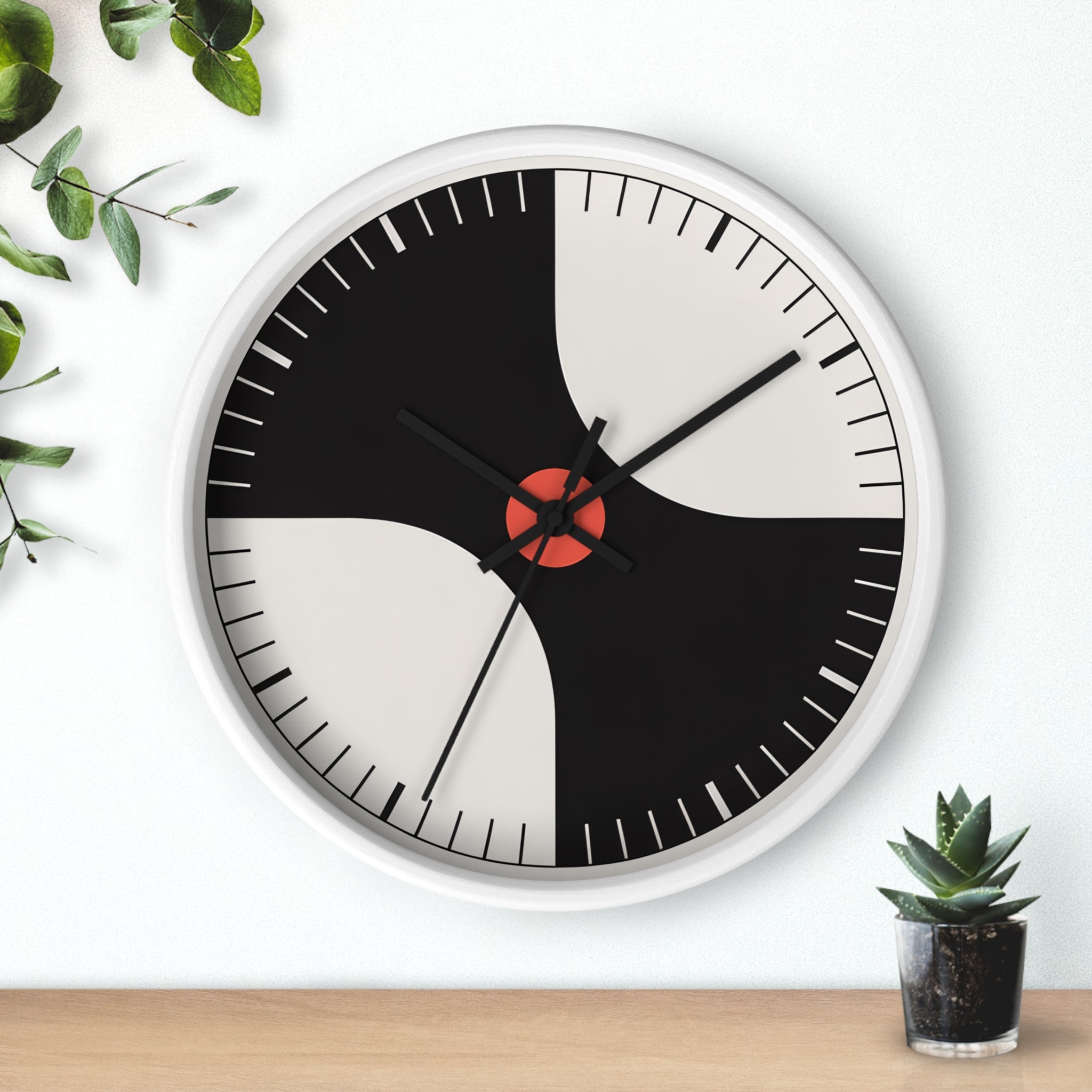 Atomic Mid-Century Modern Pinwheel Wall Clock | Retro Geometric Decor