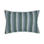Retro Green Geometric Lumbar Pillow | Mid Century Decor
