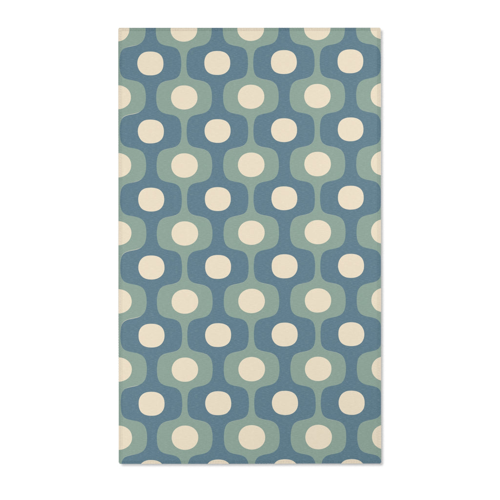 Halo Mid-Century Geometry Area Rug | Blue Sage Cream Nursery Rug