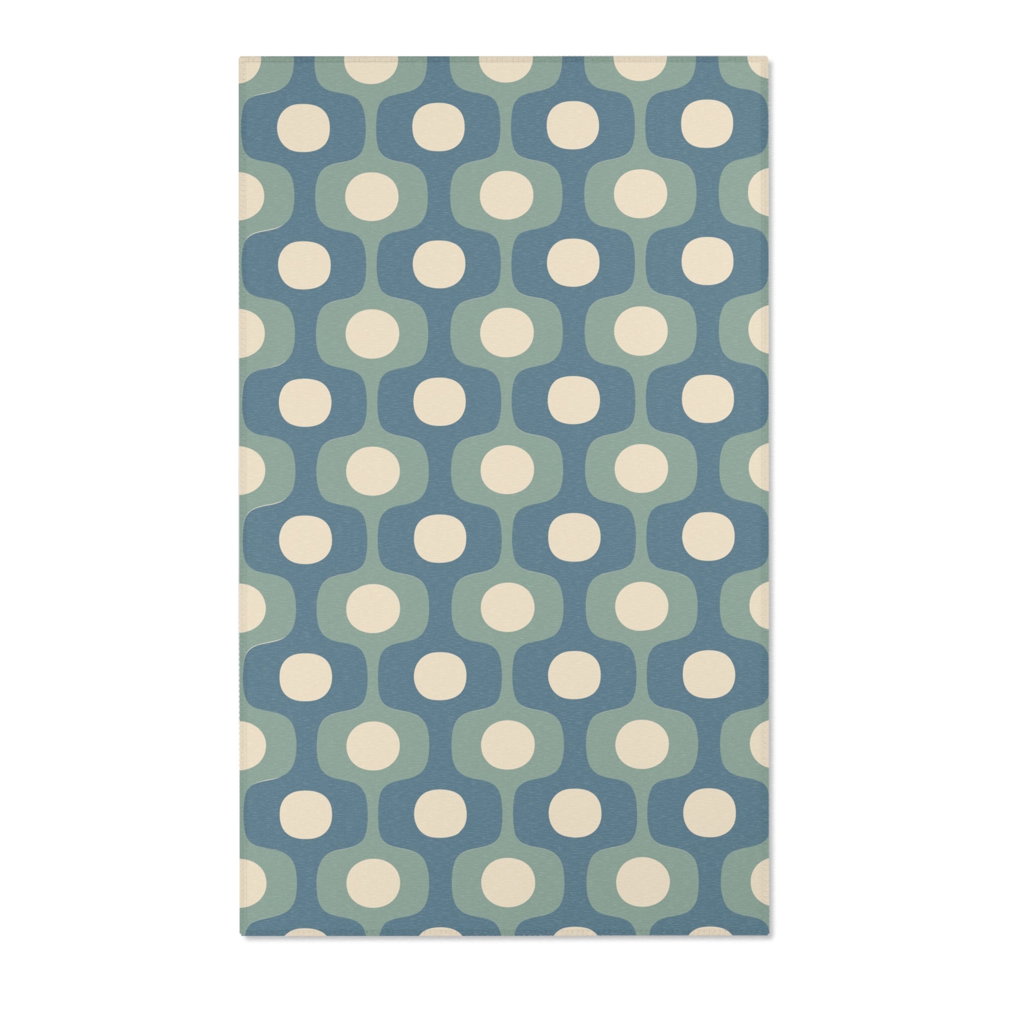 Halo Mid-Century Geometry Area Rug | Blue Sage Cream Nursery Rug