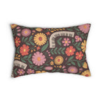 Floral Piano Keys Lumbar Pillow | Vintage Music Room Decor