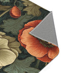 William Morris Poppy Area Rug | Coral Teal Floral Decor