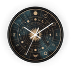 Eclipse Sun Occult Chart Wall Clock | Alchemical Glyphs, Antique Gold