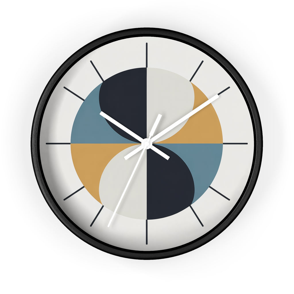 Mid Century Modern Clock | Atomic Retro Minimalist Geometric Hourglass Wall Clock