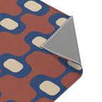 Geometric Hourglass Area Rug | Blue Terracotta Cream