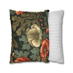 William Morris Poppy Faux Suede Pillow Cover