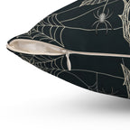 Gothic Spiderweb Rose Pillow | Charcoal Decorative Throw Pillow