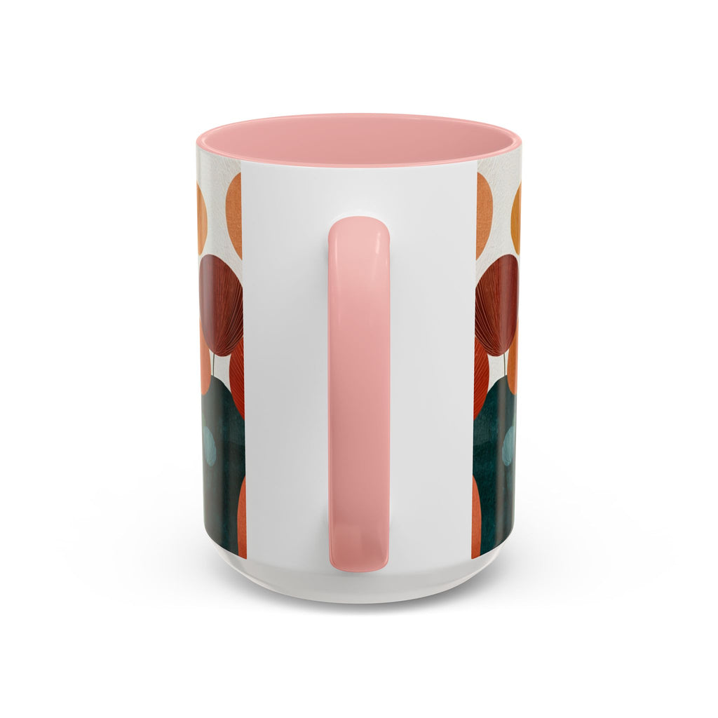 Mid-Century Boho Floral Accent Mug | Abstract Botanical Coffee Cup