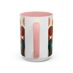 Mid-Century Boho Floral Accent Mug | Abstract Botanical Coffee Cup