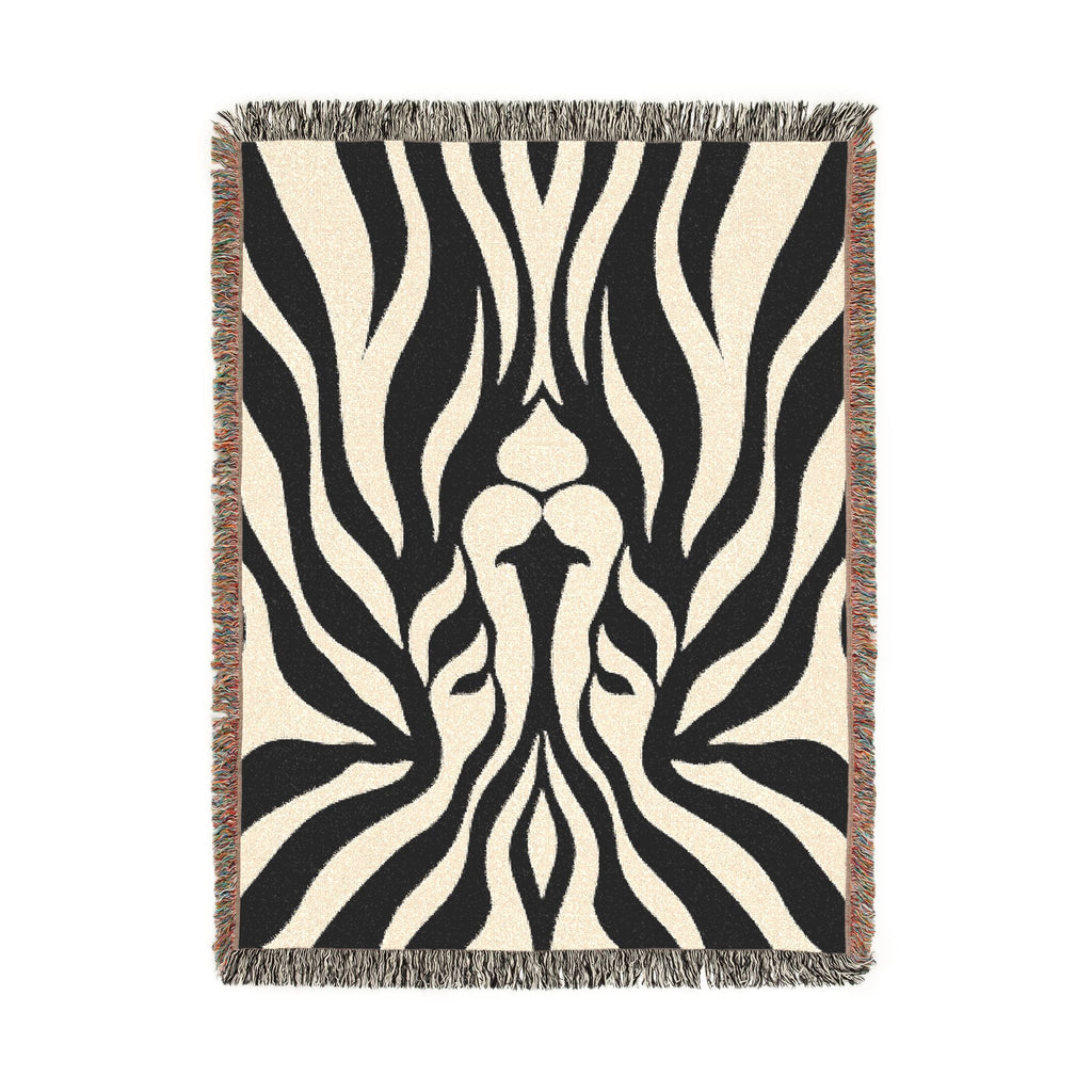 Abstract Lion Woven Blanket | Animal Print Throw