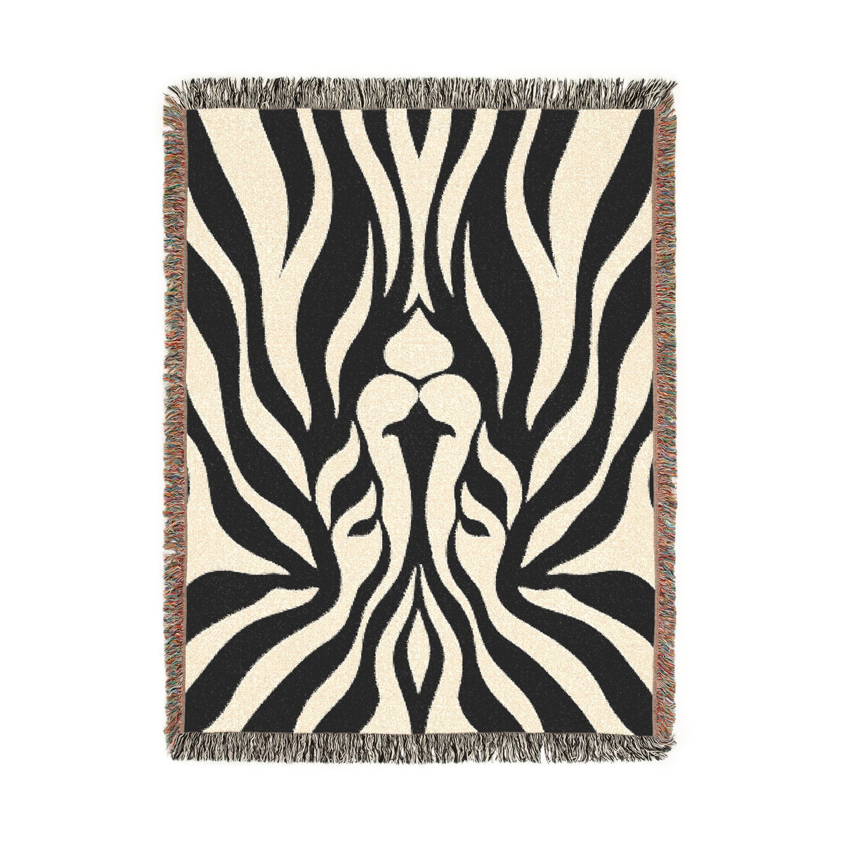 Abstract Lion Woven Blanket | Animal Print Throw