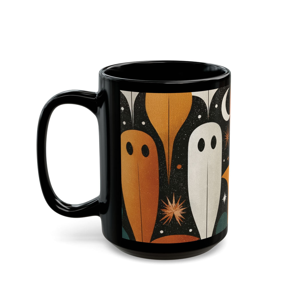 Spooky Ghosts Coffee Mug, Halloween Mug, Cute Mug Gift, Whimsical Mug, Halloween Decor, mid century