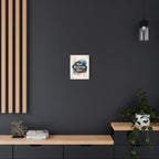 11 × 14 Rest Recharge Rise canvas displayed on a dark office wall