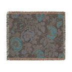 William Morris-Inspired Poppy Woven Blanket | Floral Throw