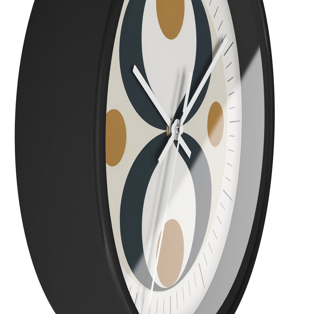 Mid Century Modern Clock | Atomic Retro Minimalist Hourglass Wall Clock