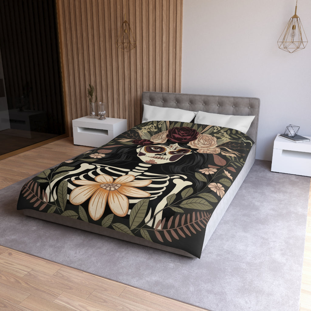 La Catrina Skull Gothic Microfiber Duvet Cover | Day of the Dead