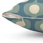 Teal Sage Geometric Square Pillow | Mid Century Decor