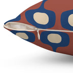 Terracotta Navy Geometric Throw Pillow | Mid Century