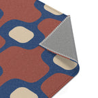 Geometric Hourglass Area Rug | Blue Terracotta Cream