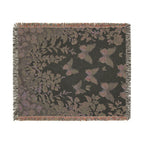 Blue Butterfly Botanical Woven Blanket | Cottagecore Throw