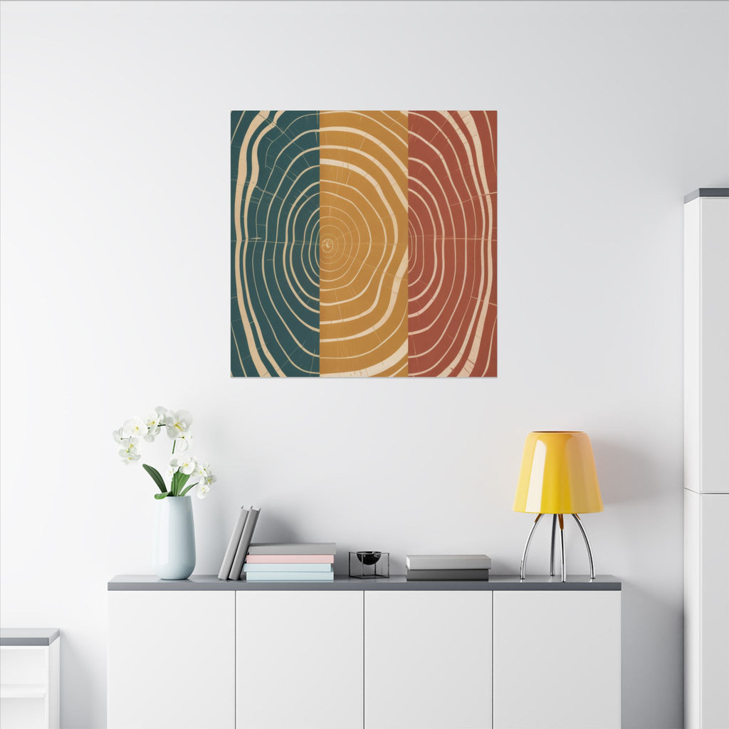 Abstract Wood Grain Trio Matte Canvas | Stretched Wall Art